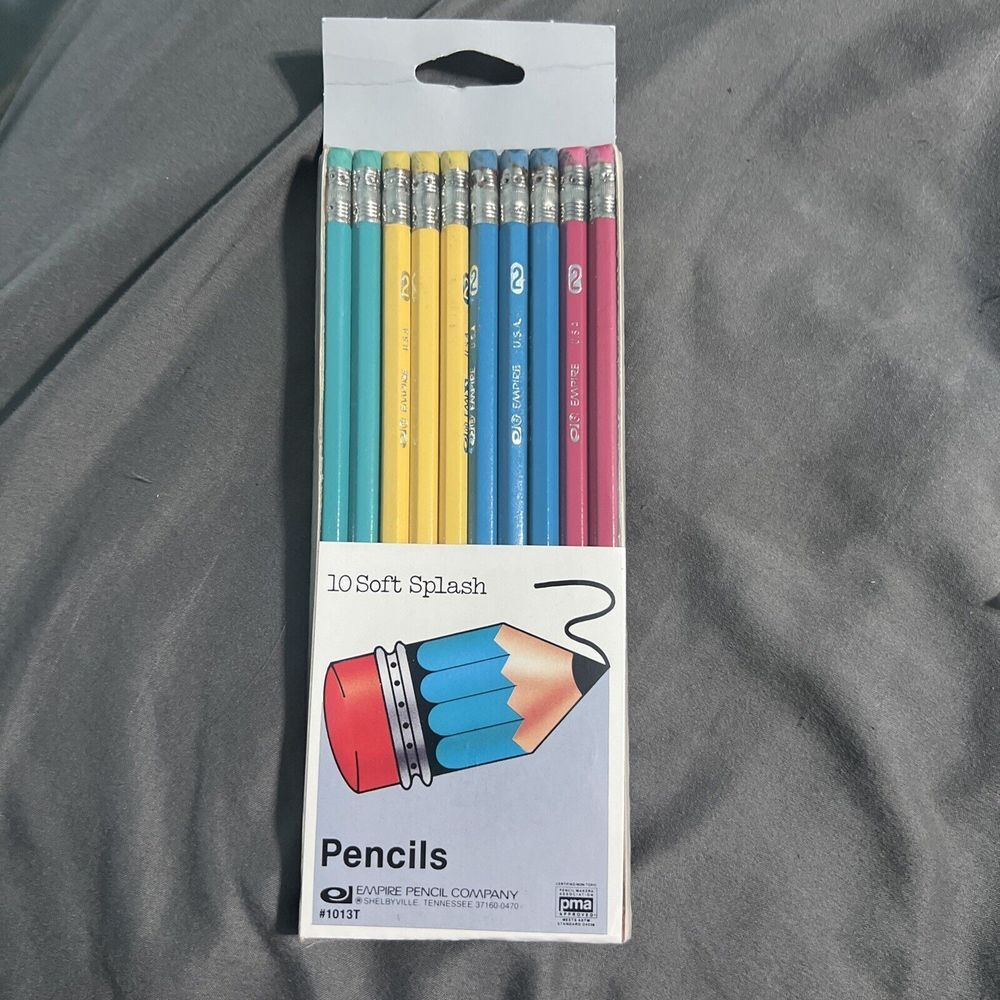 New Vintage Empire Wood Pencil Company‎ Pencils 10 Count Soft Splash Sealed TN